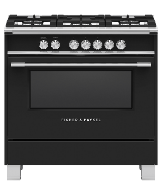 Fisher & Paykel OR36SCG4B1 36" Series 7 Classic Gas Range – Black
