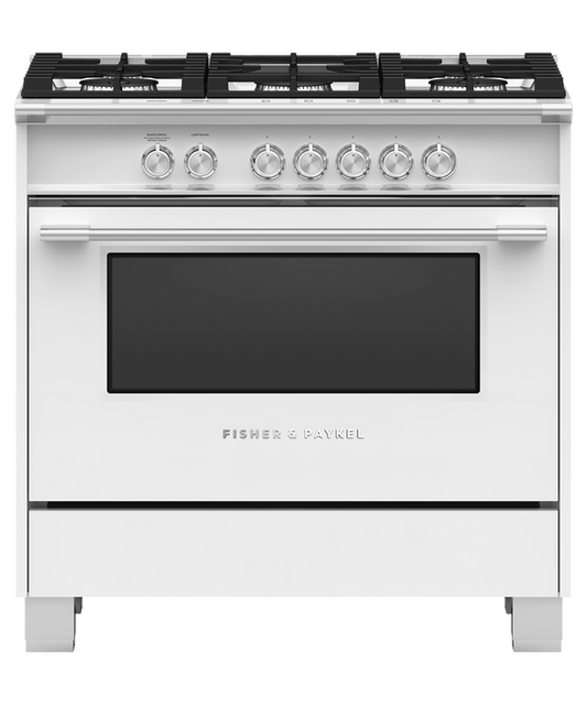 Fisher & Paykel OR36SCG4W1 36" Series 7 Classic Gas Range – White