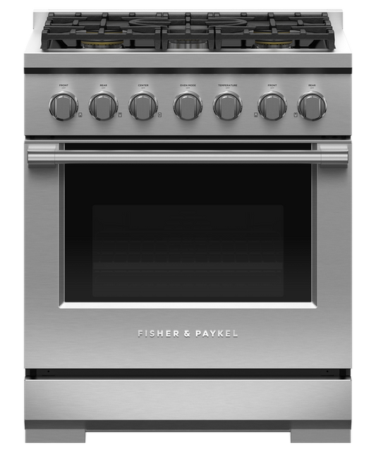 Fisher & Paykel RGV3-305-N 30" Professional Gas Range, 5 Burners – Stainless Steel