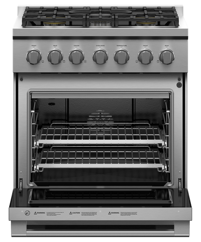 Fisher & Paykel RGV3-305-N 30" Professional Gas Range, 5 Burners – Stainless Steel