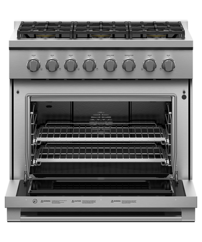 Fisher & Paykel RGV3-366-N 36" Professional Gas Range, 6 Burners – Stainless Steel
