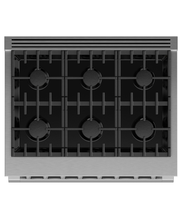 Fisher & Paykel RGV3-366-N 36" Professional Gas Range, 6 Burners – Stainless Steel