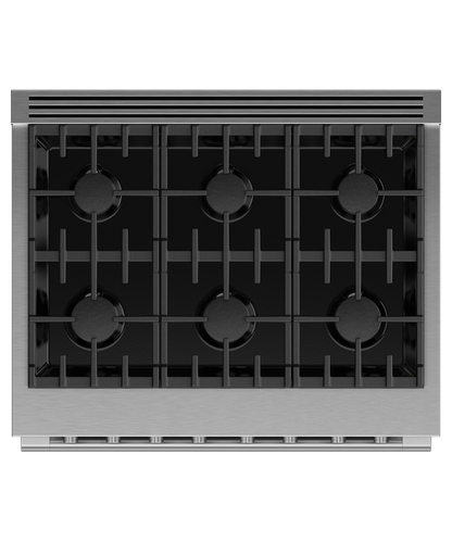 Fisher & Paykel RGV3-366-N 36" Professional Gas Range, 6 Burners – Stainless Steel