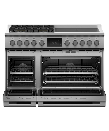Fisher & Paykel RHV3-484-N 48" Professional Dual Fuel Hybrid Range – Stainless Steel