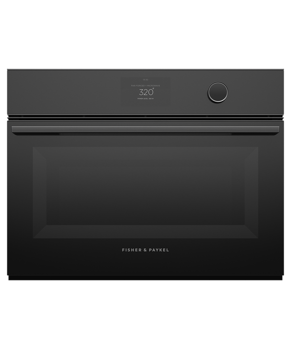 Fisher & Paykel OM24NMTDB1 24" Compact Convection Speed Oven - Black Glass