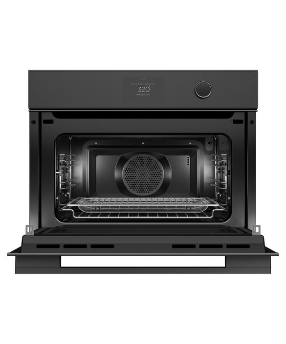 Fisher & Paykel OM24NMTDB1 24" Compact Convection Speed Oven - Black Glass