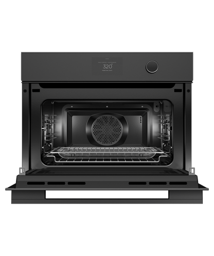 Fisher & Paykel OM24NMTDB1 24" Compact Convection Speed Oven - Black Glass