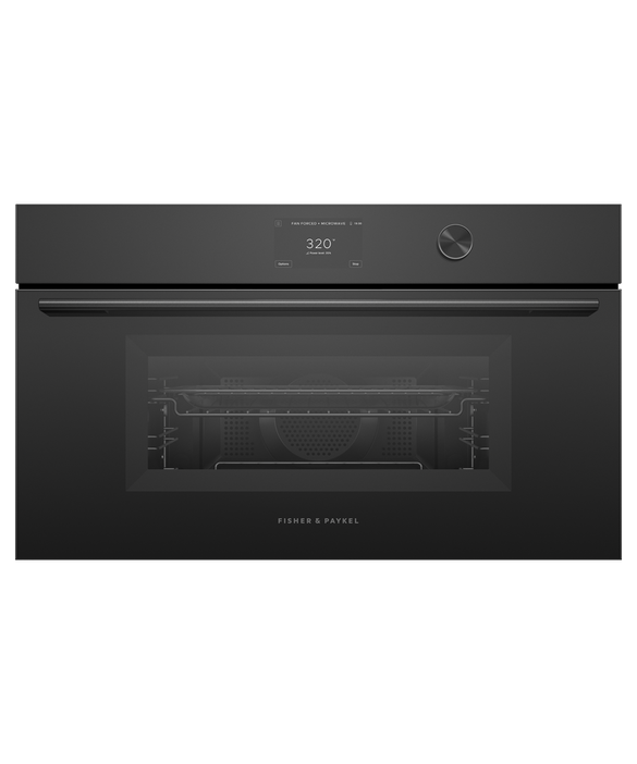 Fisher & Paykel OM30NCTDB3 30" Compact Convection Speed Oven - Black Glass