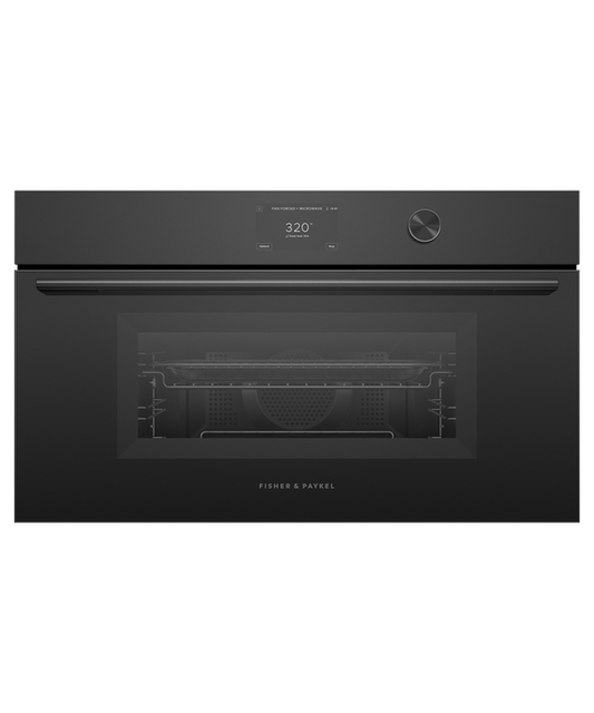 Fisher & Paykel OM30NCTDB3 30" Compact Convection Speed Oven - Black Glass