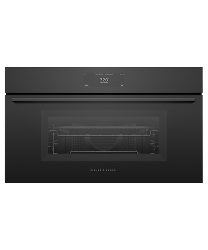 Fisher & Paykel OM30NMUB3 30" Compact Convection Speed Oven - Black Glass