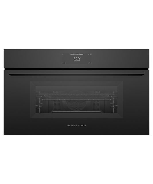 Fisher & Paykel OM30NMUB3 30" Compact Convection Speed Oven - Black Glass