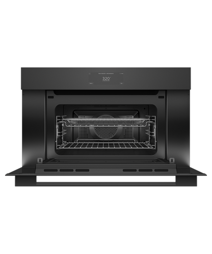 Fisher & Paykel OM30NMUB3 30" Compact Convection Speed Oven - Black Glass