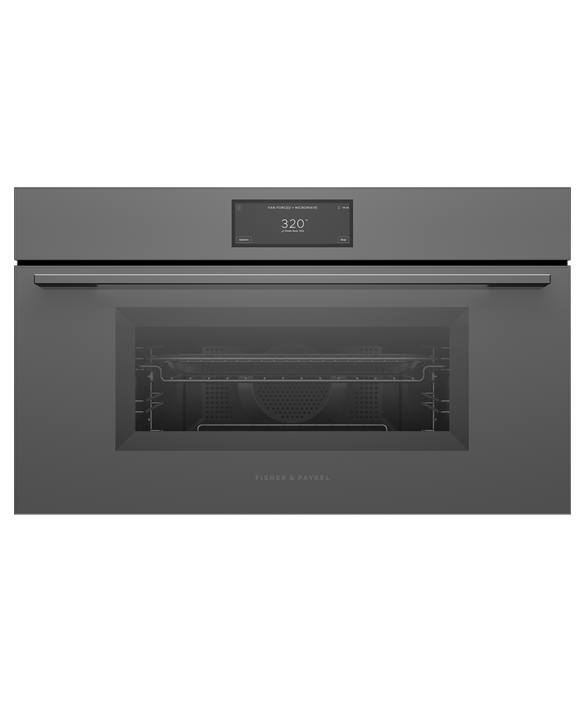 Fisher & Paykel OM30NMUG3 30" Compact Convection Speed Oven - Grey Glass