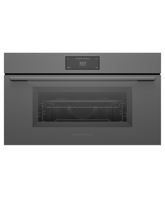 Fisher & Paykel OM30NMUG3 30" Compact Convection Speed Oven - Grey Glass