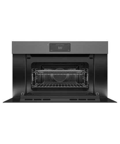 Fisher & Paykel OM30NMUNG3 30" Handleless Compact Convection Speed Oven - Grey Glass