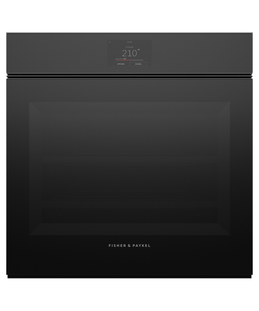 Fisher & Paykel OS24SMTNB1 24" Handleless Combination Steam Oven - Black Glass