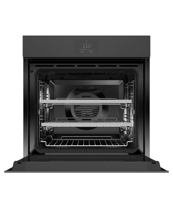 Fisher & Paykel OS24SMTNB1 24" Handleless Combination Steam Oven - Black Glass