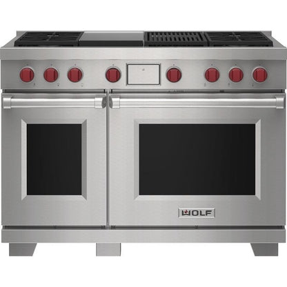 Wolf DF48450CG/S/P 48″ Dual Fuel Range with Infrared Charbroiler & Infrared Griddle