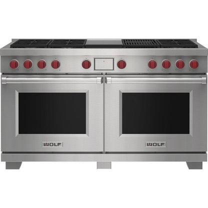 Wolf DF60650CG/S/P 60″ Dual Fuel Range with Infrared Charbroiler & Infrared Griddle