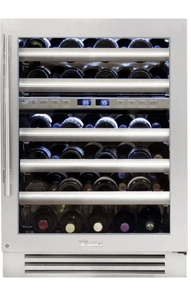 True TWC-24DZ-R-SG-C 24" Dual Zone Wine Cabinet – Stainless Steel Glass