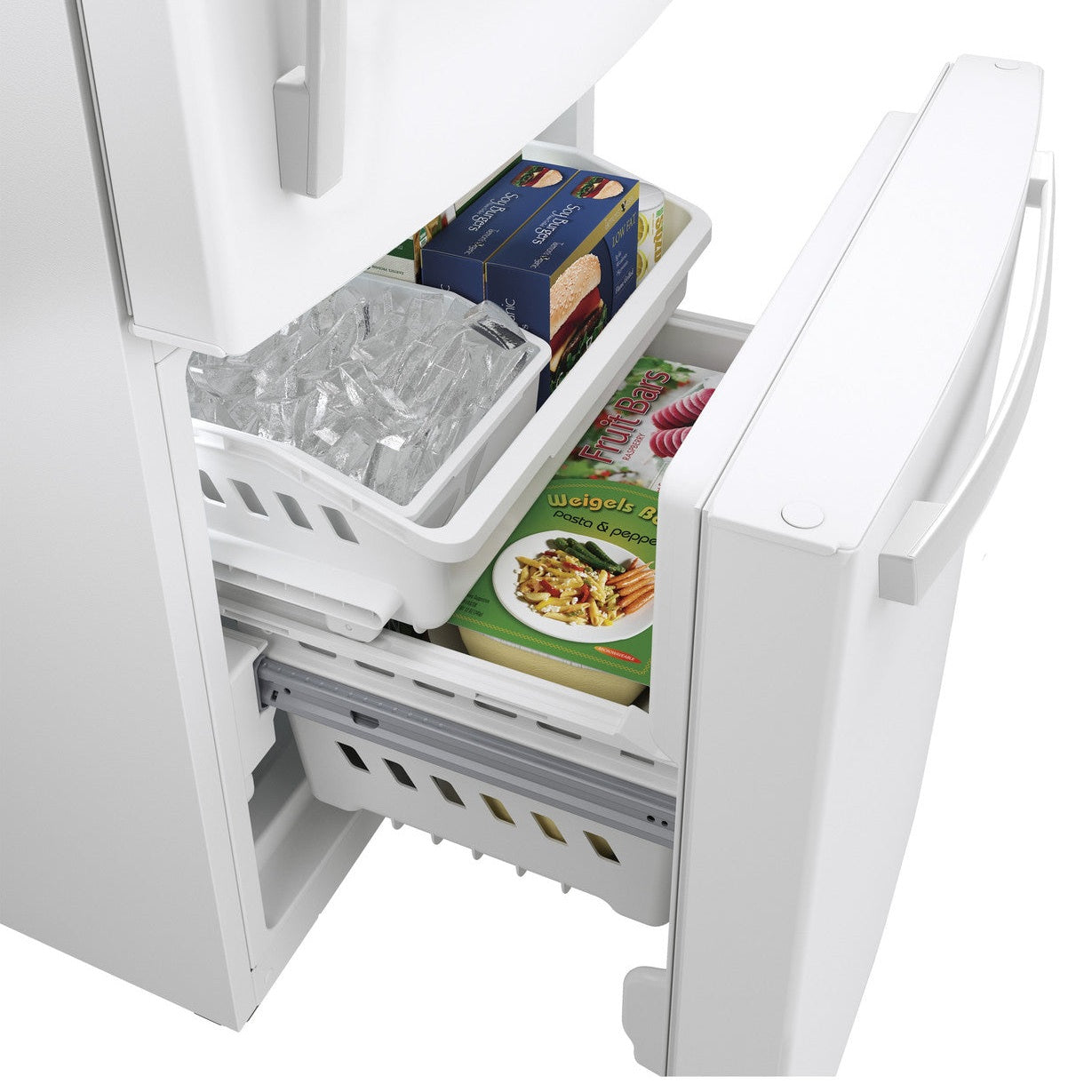 GE GDE21EGKWW 30" Bottom-Freezer Refrigerator 21 Cu. Ft. – White