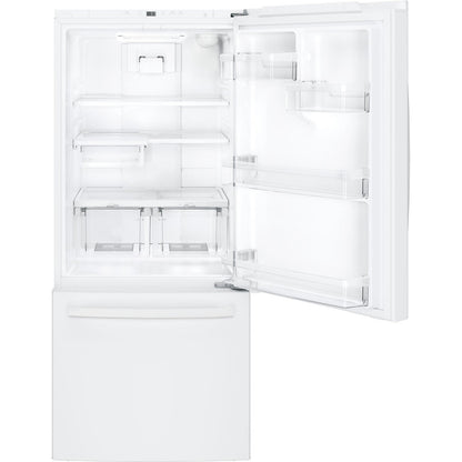 GE GDE21EGKWW 30" Bottom-Freezer Refrigerator 21 Cu. Ft. – White