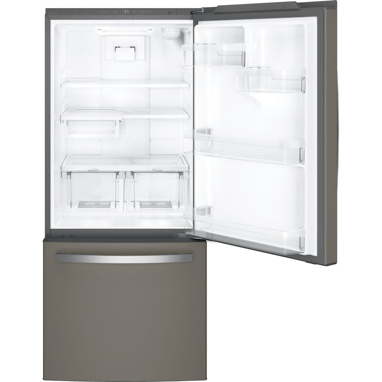 GE GDE21EMKES 30" Bottom-Freezer Refrigerator 21 Cu. Ft. – Fingerprint Resistant Slate