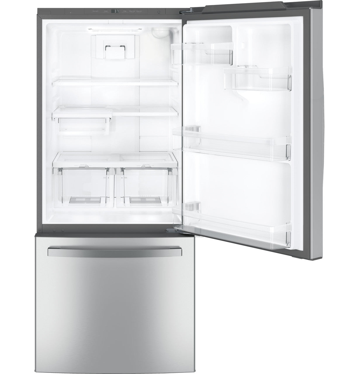 GE GDE21EYKFS 30" Bottom-Freezer Refrigerator 21 Cu. Ft. – Fingerprint Resistant Stainless Steel