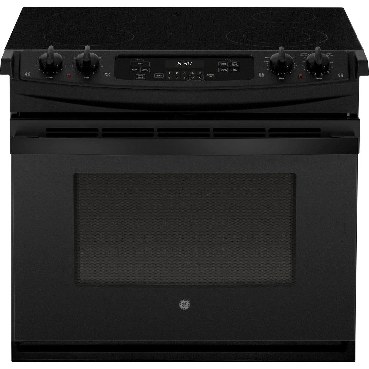 GE JD630DTBB 30" Drop-In Electric Range 4.4 Cu. Ft. – Black