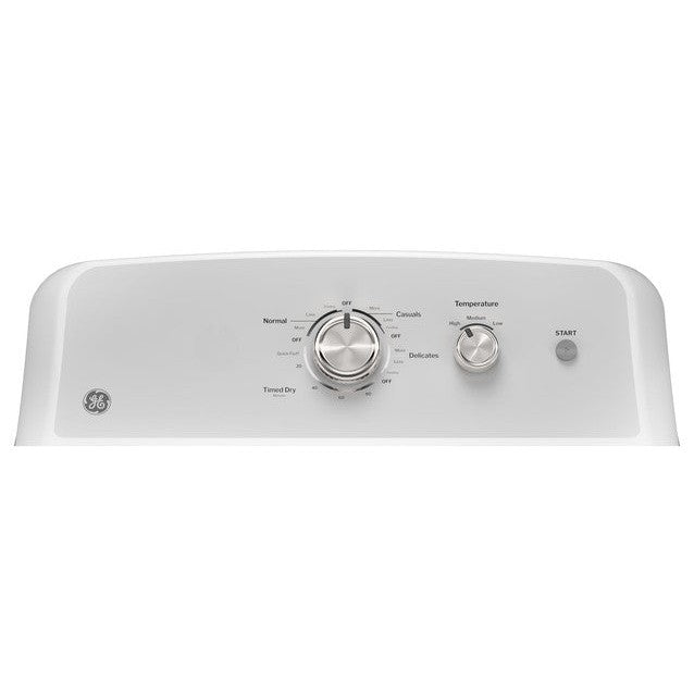 GE 7.2 cu. ft. GTD38EASWWS Capacity Electric Dryer with Up To 120 ft. Venting and Reversible Door