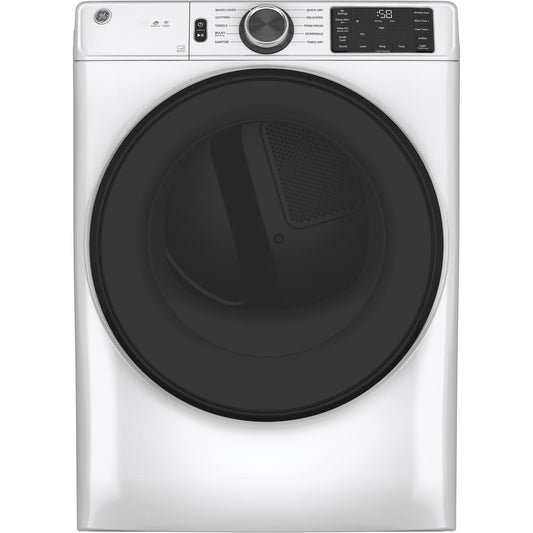 GE® ENERGY STAR® GFD55ESSNWW  7.8 cu. ft. Capacity Smart Front Load Electric Dryer with Sanitize Cycle