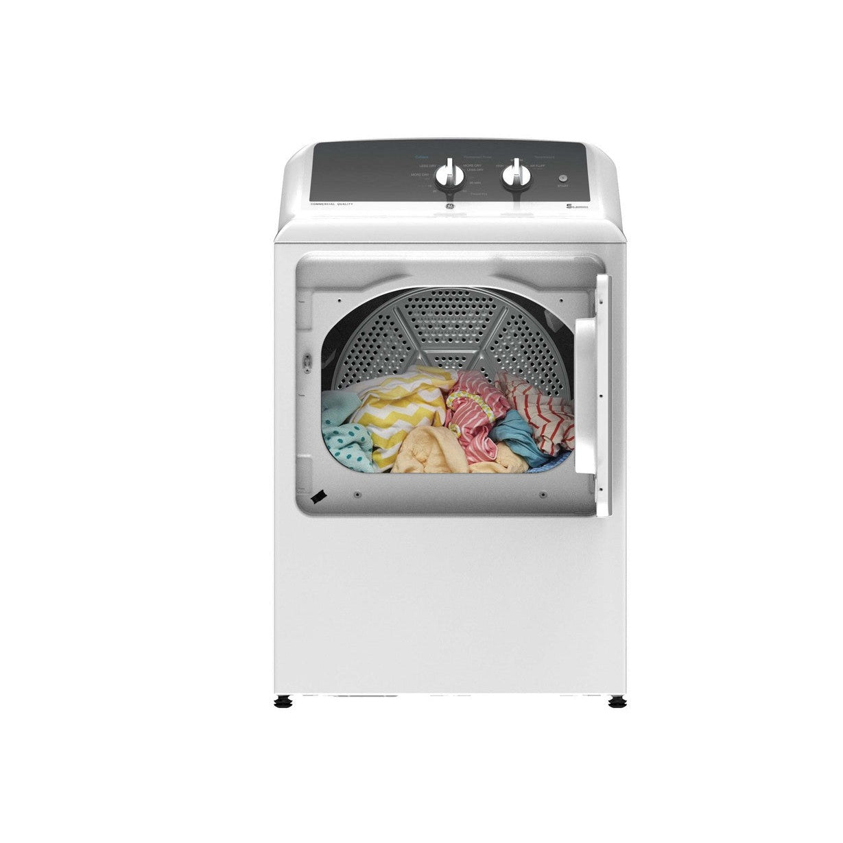 GE GTX52EASPWB 27" Commercial Grade Electric Dryer 6.2 Cu. Ft. with Long Vent Capability – White