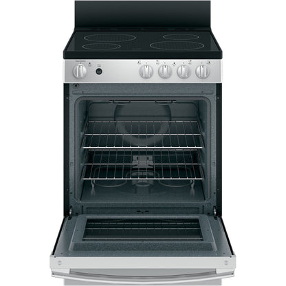 GE JAS640RMSS 24" Free-Standing / Slide-In Front-Control Electric Range with Steam Clean – Stainless Steel