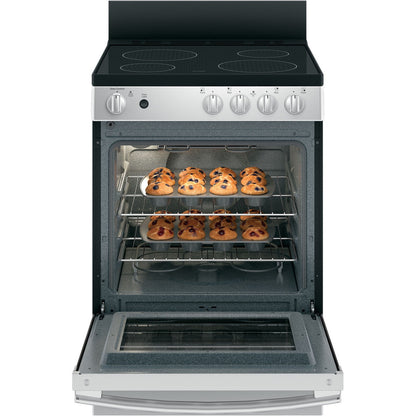 GE JAS640RMSS 24" Free-Standing / Slide-In Front-Control Electric Range with Steam Clean – Stainless Steel