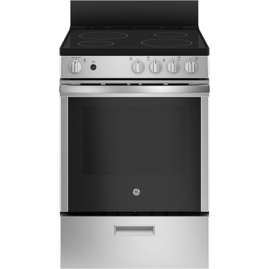 GE JAS640RMSS 24" Free-Standing / Slide-In Front-Control Electric Range with Steam Clean – Stainless Steel