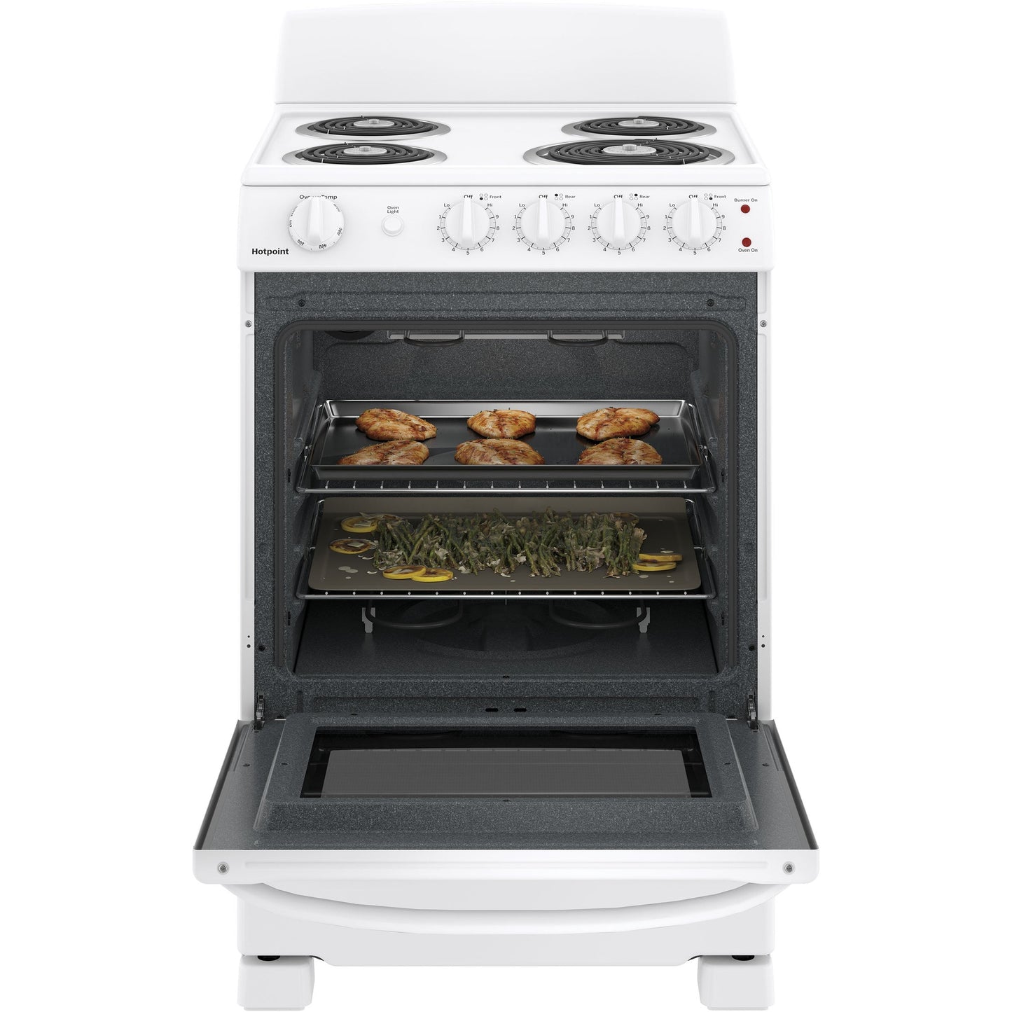 Hotpoint 24" Free-Standing Electric Range – RAS240DMWW