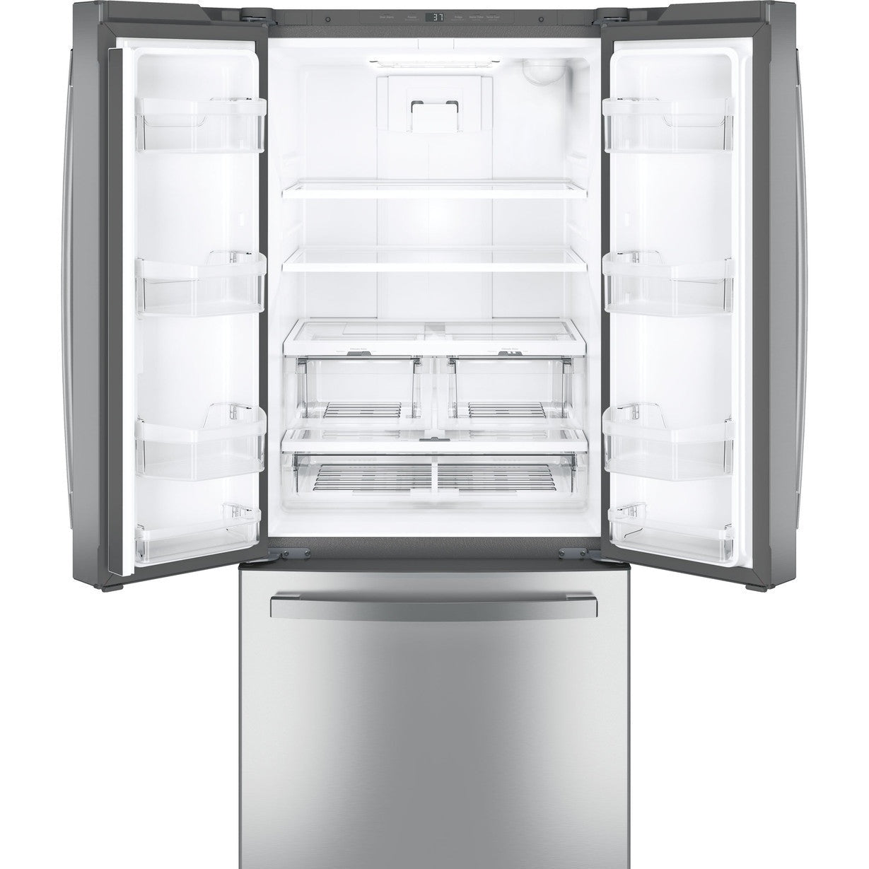 GE GNE21FYKFS 30" French Door Refrigerator 20.8 Cu. Ft. – Fingerprint Resistant Stainless Steel