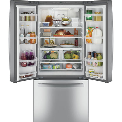 GE GNE21FYKFS 30" French Door Refrigerator 20.8 Cu. Ft. – Fingerprint Resistant Stainless Steel
