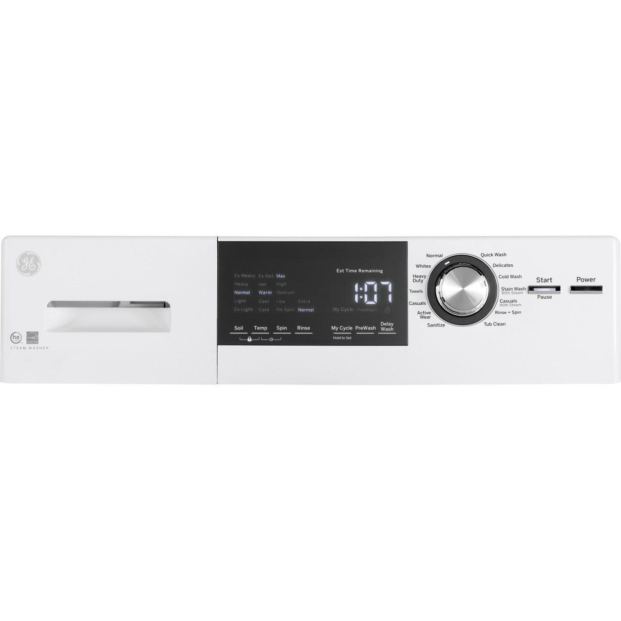 GE®  GFW148SSMWW ENERGY STAR® 24" 2.4 Cu. Ft. Compact Front Load Washer with Steam