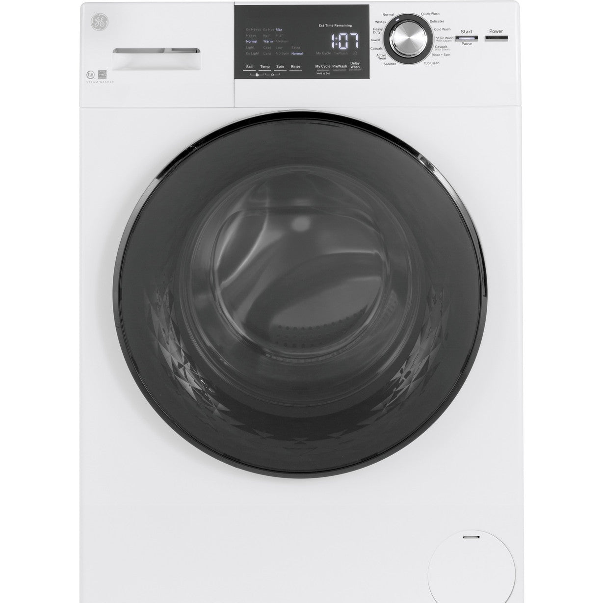GE®  GFW148SSMWW ENERGY STAR® 24" 2.4 Cu. Ft. Compact Front Load Washer with Steam