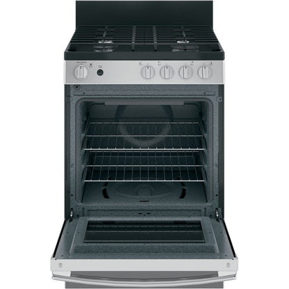 GE JGAS640RMSS 24" Free-Standing / Slide-In Front-Control Gas Range with Steam Clean – Stainless Steel