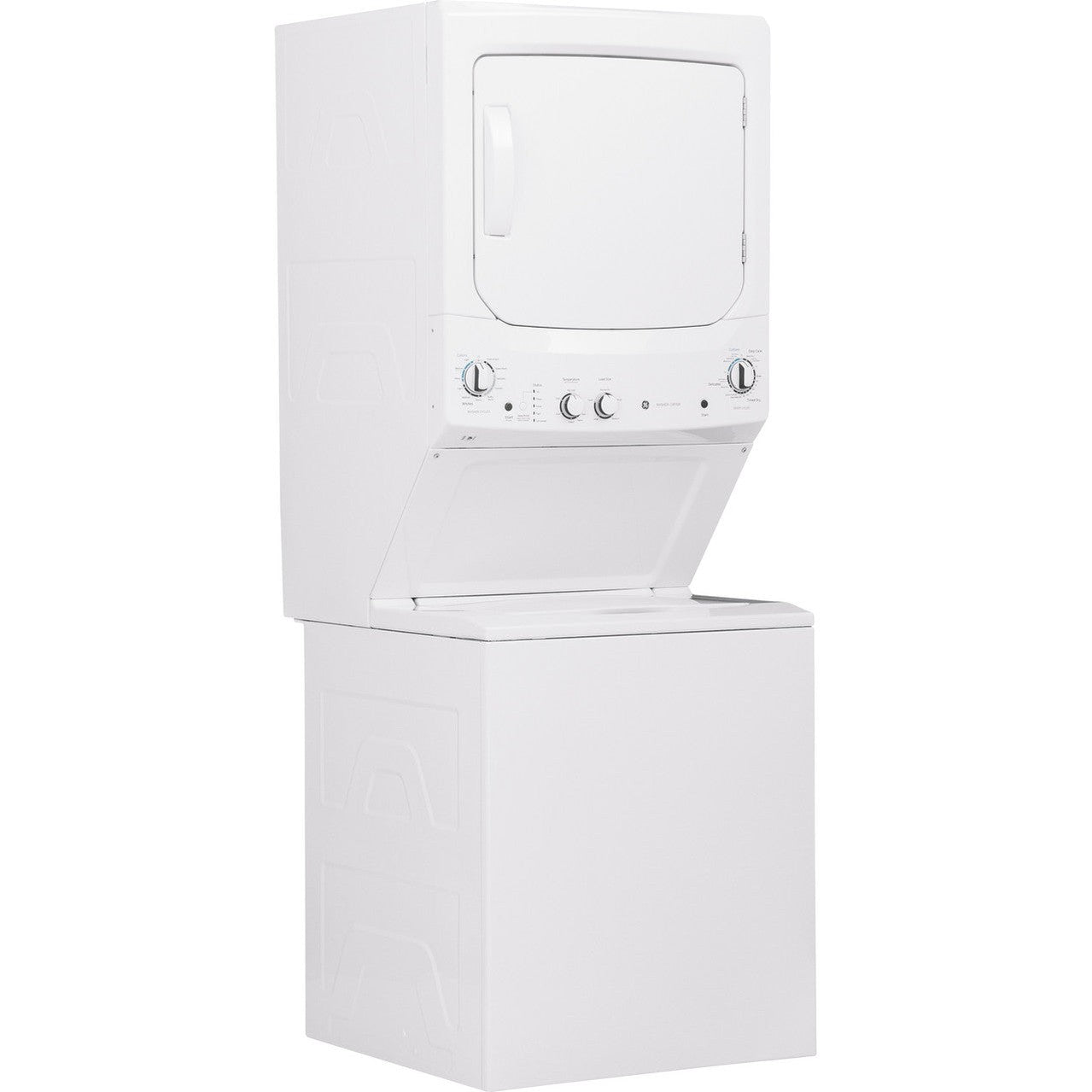 GE GUD27GSSMWW 27" Unitized Spacemaker® Laundry Center with Gas Dryer 3.8 Cu. Ft. Washer / 5.9 Cu. Ft. Dryer – White