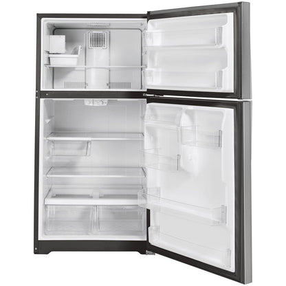 GE ENERGY STAR 19.2 Cu. Ft. Top‑Freezer Refrigerator with Factory Installed Icemaker GIE19JSNRSS