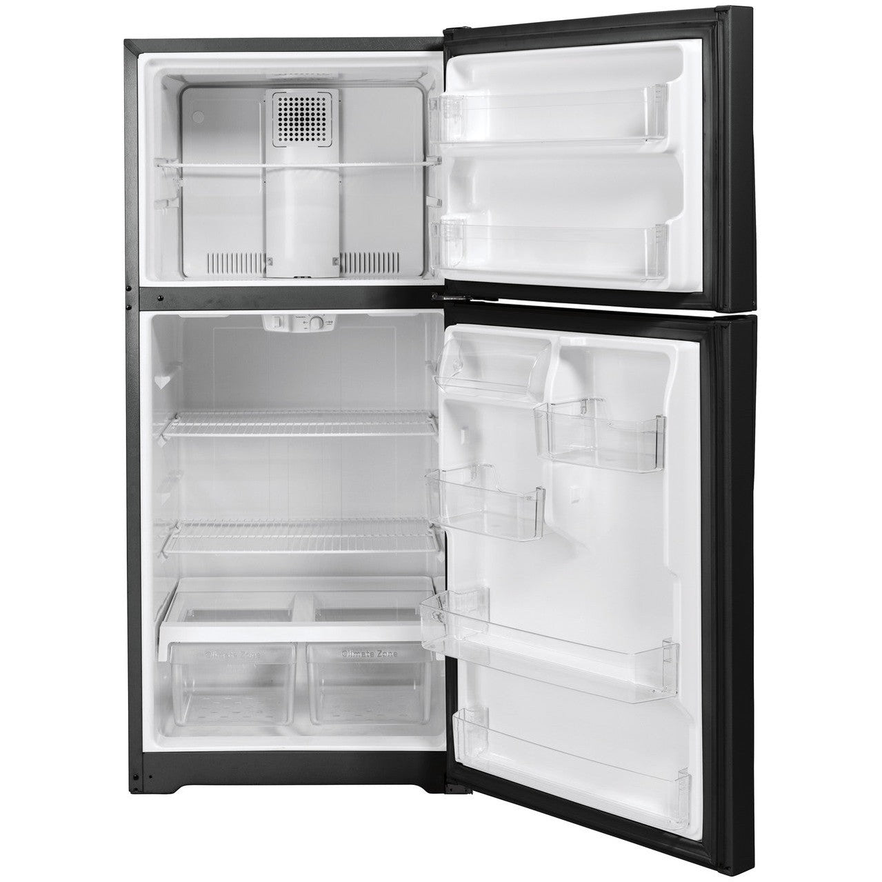 GE GTS18GTNRBB 28" Top-Freezer Refrigerator – 17.5 Cu. Ft. – Black
