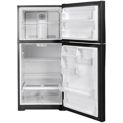 GE GTS18GTNRBB 28" Top-Freezer Refrigerator – 17.5 Cu. Ft. – Black