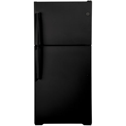 GE GTS18GTNRBB 28" Top-Freezer Refrigerator – 17.5 Cu. Ft. – Black