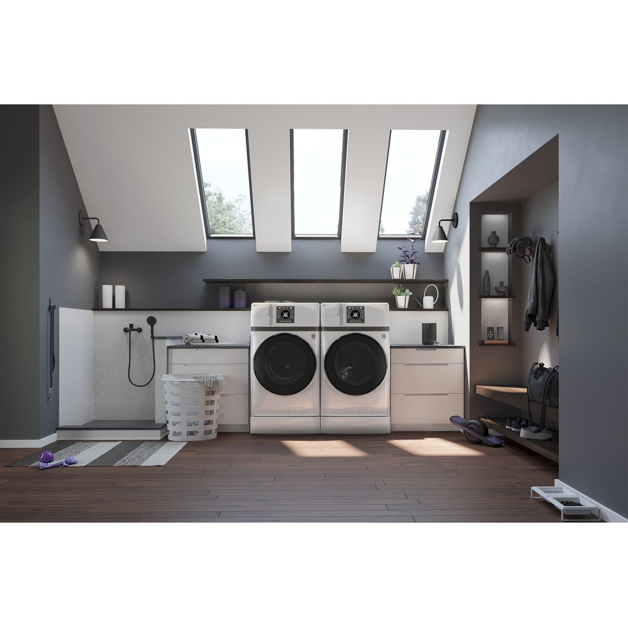 GE Profile PFQ83HSSWWW 28" UltraFast Ventless Washer Dryer Combo 4.6 Cu. Ft. – White