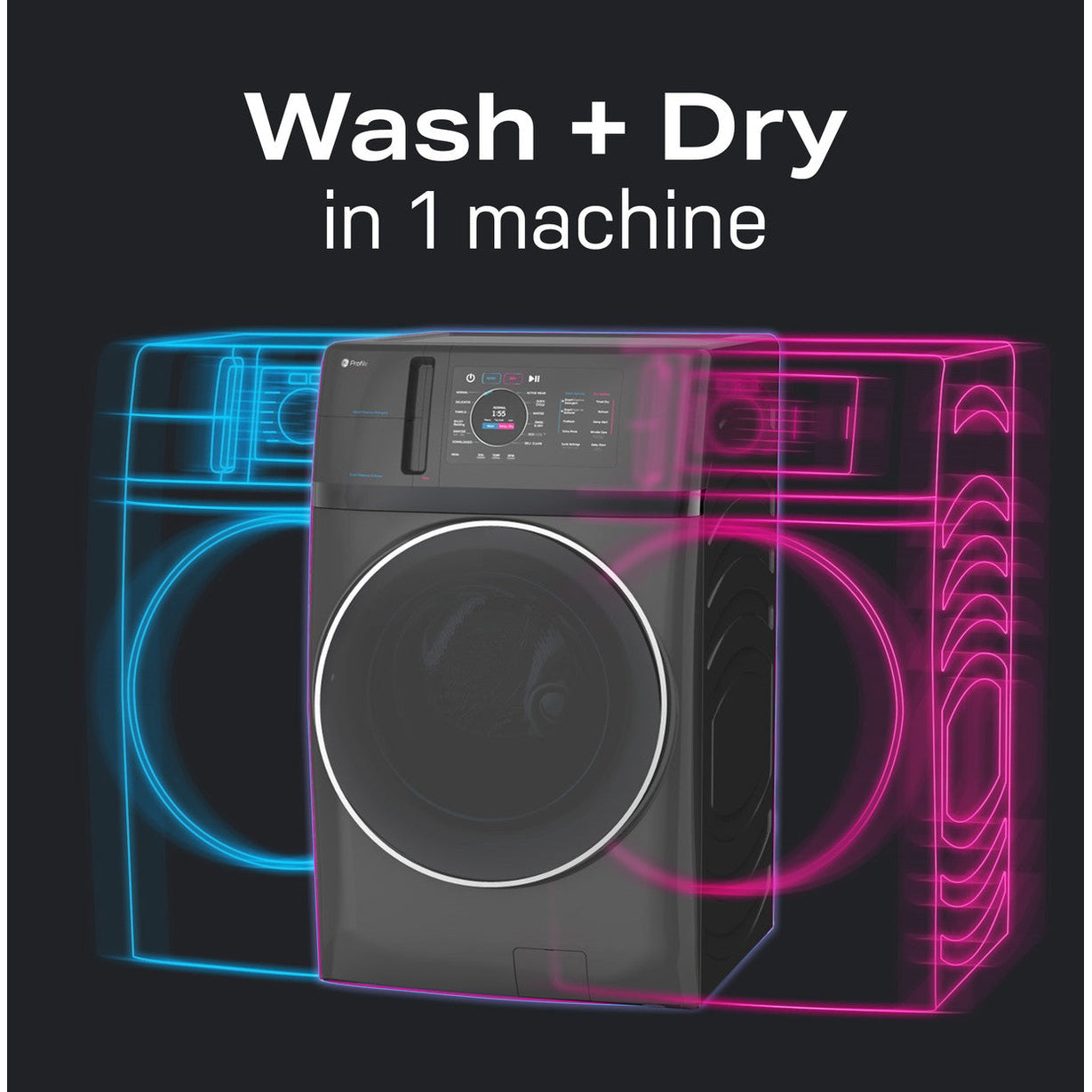 GE Profile PFQ83HSSWWW 28" UltraFast Ventless Washer Dryer Combo 4.6 Cu. Ft. – White