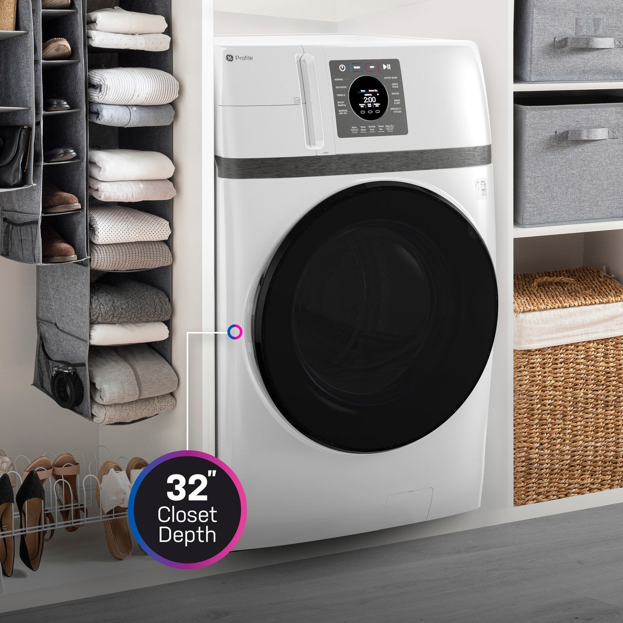 GE Profile PFQ83HSSWWW 28" UltraFast Ventless Washer Dryer Combo 4.6 Cu. Ft. – White