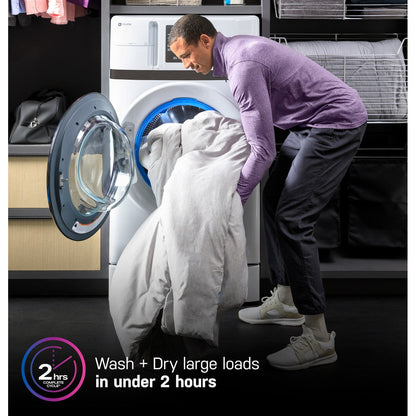 GE Profile PFQ83HSSWWW 28" UltraFast Ventless Washer Dryer Combo 4.6 Cu. Ft. – White